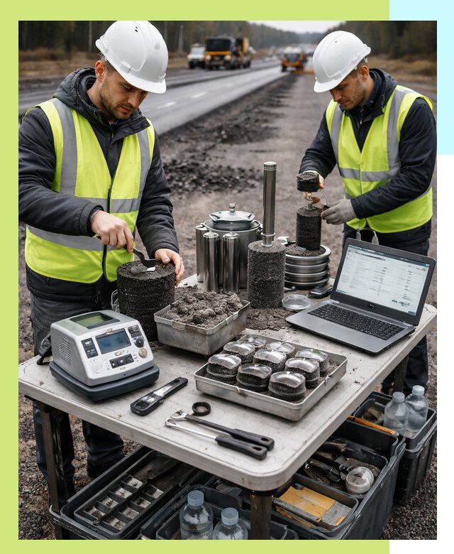 Сертификация асфальта: испытания и подтверждение в Дюртюли