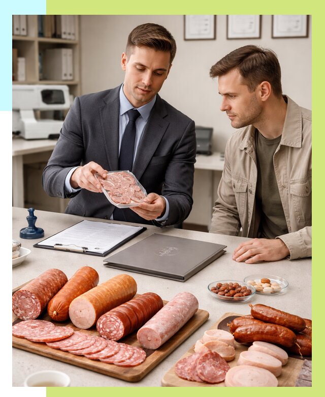 Сертификация колбасных изделий в Дюртюли от 7819 р. | Алешин-Дюр