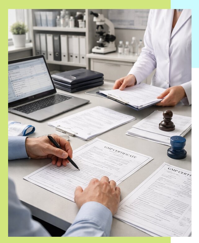 Оформление сертификата GMP в Дюртюли для фармпроизводства