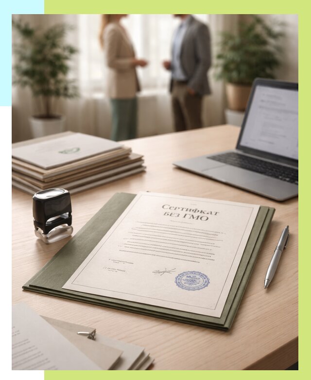 Сертификат без ГМО в Дюртюли от 7819 р. оформить срочно Алешин-Дюр